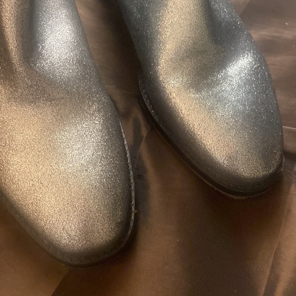 FREE PEOPLE Luna Womens Leather Ankle Zipper Boots metallic size 8 Silver 🎀 New - Picture 5 of 10